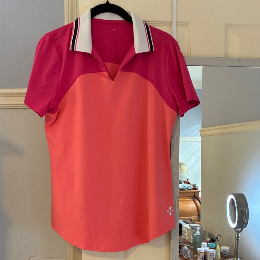 Jofit Two-Tone Coral and Fuchsia Polo Shirt